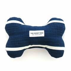 Modern Stripe Navy Dog Squeaky Toy