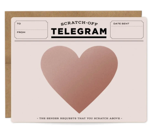 Rose Gold Telegram Scratch-off Card