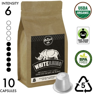 White Rhino Signature Blend - Recyclable Organic Nespresso Compatible Capsules