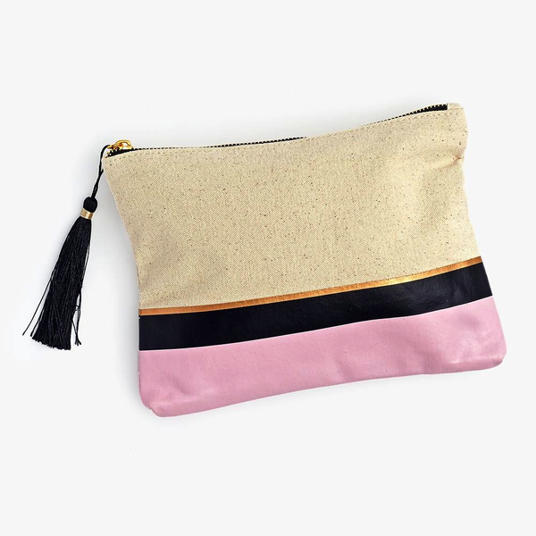 Pink Colourblock Pouch