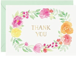 Thank You Floral Wreath Foil