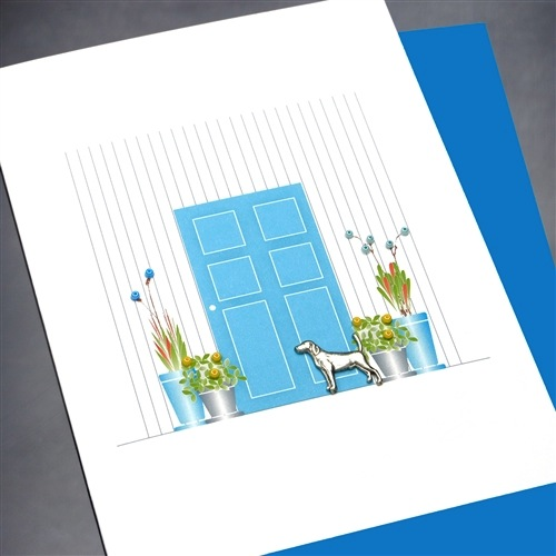 Dog & Door - blank card