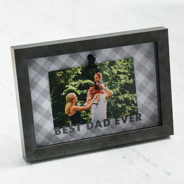 Best Dad Ever Plaid Frame