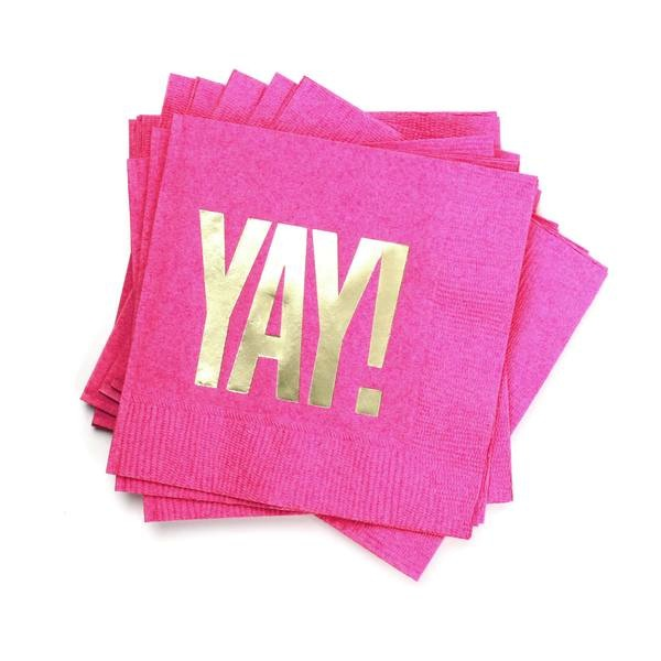 Cocktail Napkins - Yay! (Fuchsia)
