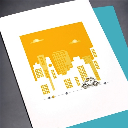 Blank Card -  Beetle Orange