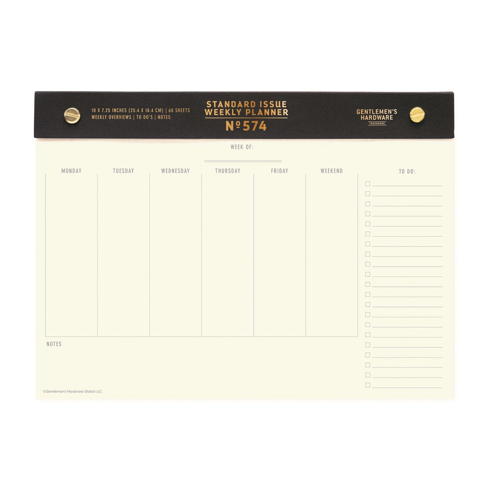 Post Bound Standard Issue Undated Weekly Planner - Black
