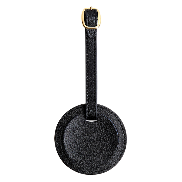 LEATHER LUGGAGE TAG: BLACK