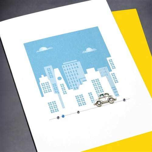 Blank Card - Beetle Blue