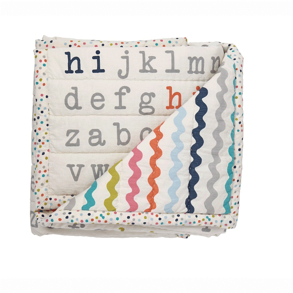 PEHR HI ALPHABET BLANKET IN MULTI