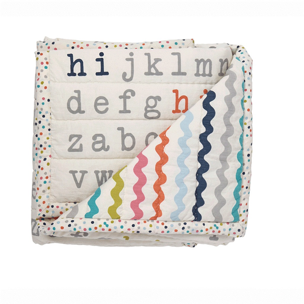 PEHR HI ALPHABET BLANKET IN MULTI
