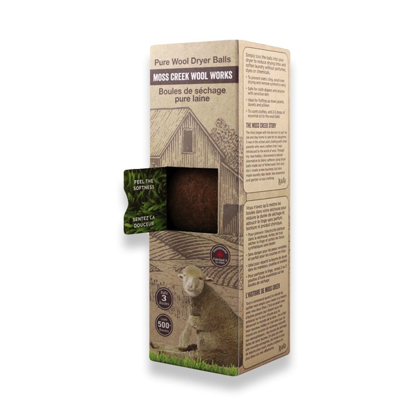 Barn Box of 3 Wool Dryer Balls - Brown | Box of 3
