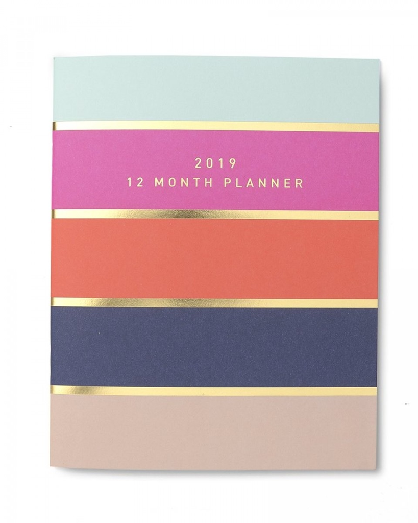Bold Stripes & Gold Foil 2019 Planner