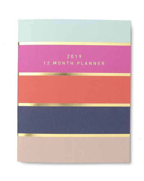 Bold Stripes & Gold Foil 2019 Planner