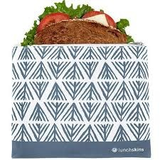Reusable Zippered Sandwich Bag Blue Geo
