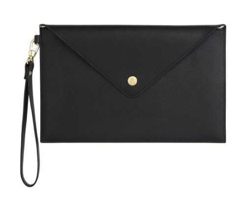 kikki k - LEATHER CLUTCH: BLACK