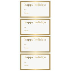 Gold Foil Happy Holidays Sticker Tag