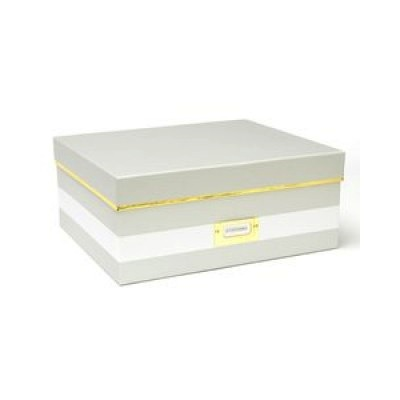 Medium Storage Box - Light Grey & Gold