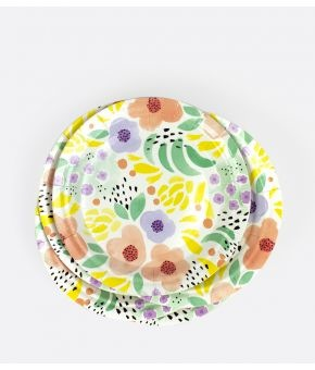 SPRING ABSTRACT PAPER PLATES