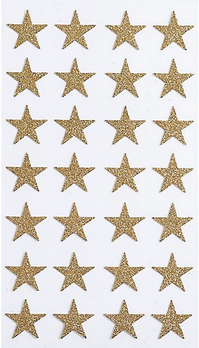 Gold Glitter Stars Pack of 84