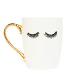 Eyelashes Gold Coffee Mug (white)