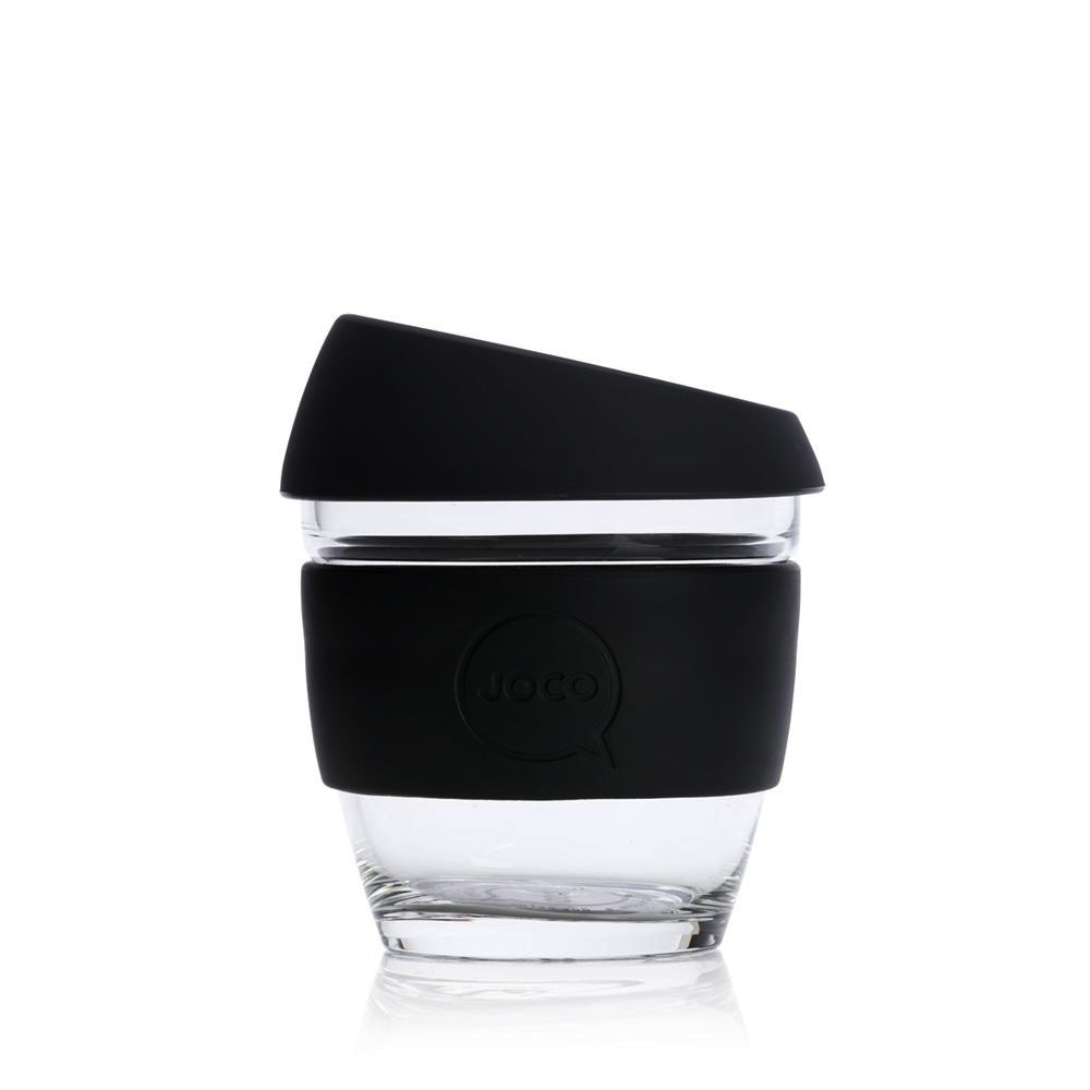 JOCO - Reusable Glass Cup - Black 8oz