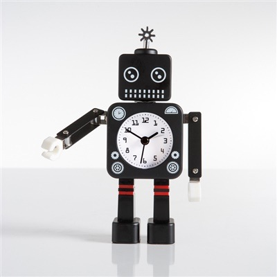 Robot Alarm Clock - black