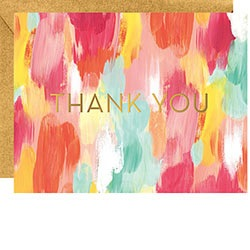 Brushstroke Foil Thank You Boxed Cards