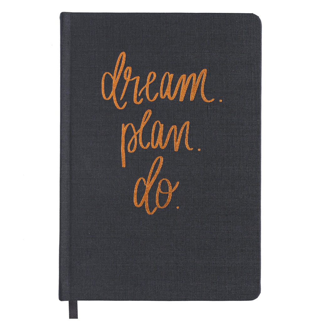 Dream Plan Do Grey And Rose Gold Fabric Journal