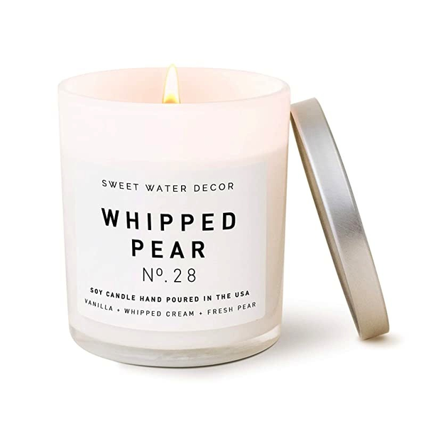 Whipped Pear Soy Candle White Jar