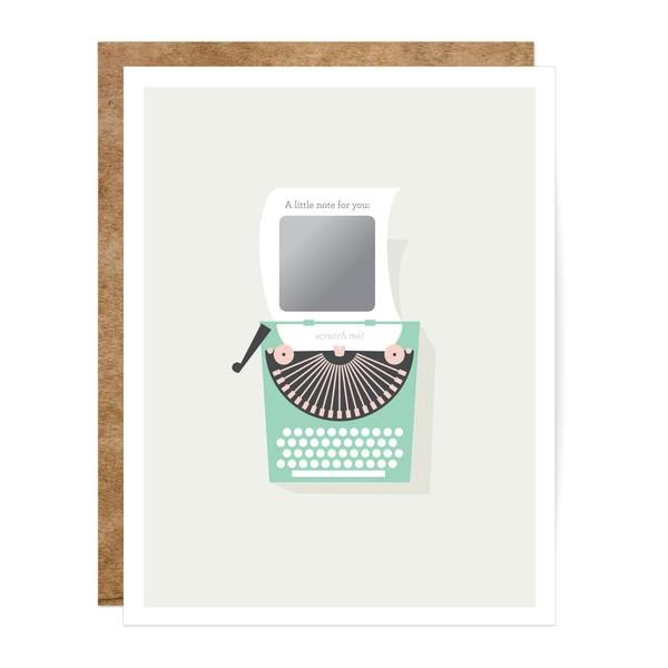 Vintage Typewriter Scratch-off Card