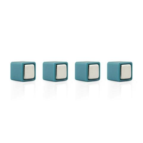 Color Cube Plastic coated Magnets BLUE - set of 4