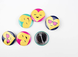 Emoji Button Valentines - Pink Stripe