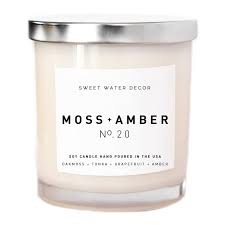 MOSS + AMBER SOY CANDLE | WHITE JAR CANDLE