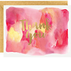 Watercolour Pinks Foil Thank You