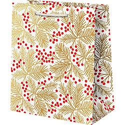 Red Berries & Gold Branch Foil Medium Bag