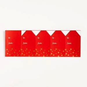 Gold Dots on Red Sticker Tag Set of 19