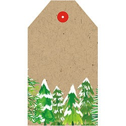 Snowy Tree Sticker Tag set of 19