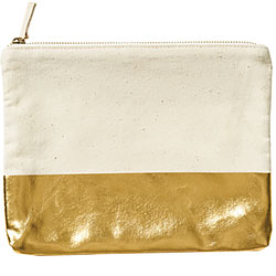 Shiny Gold Colourblock Pouch