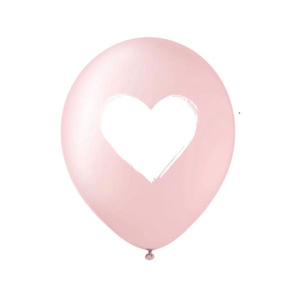 Pink White Heart Balloons