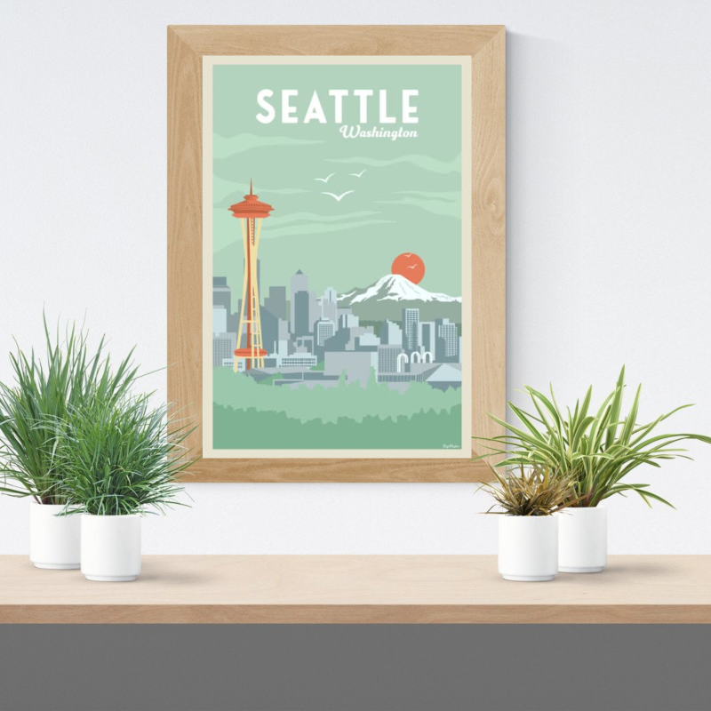 Poster Print - Seattle 5 x 7
