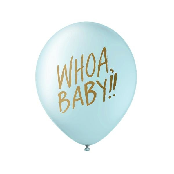 Whoa Baby! Balloons - Gold on Blue - Set of 3