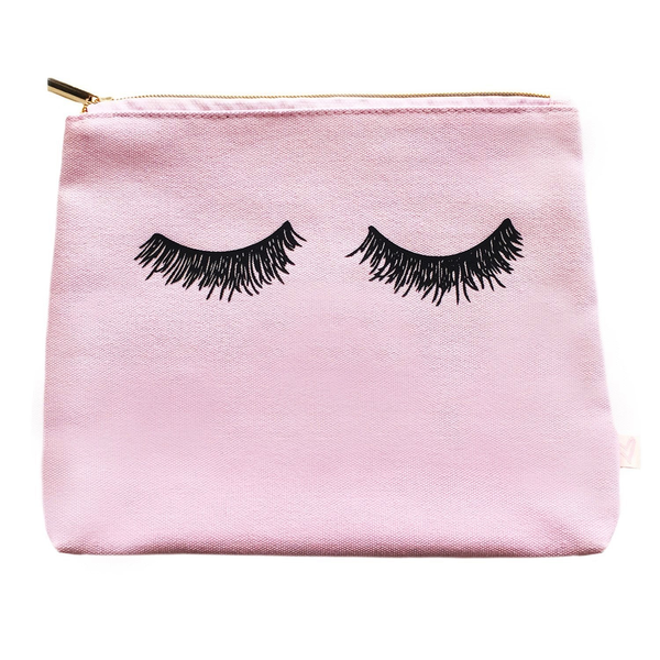 Pink Eyelashes Makeup Bag