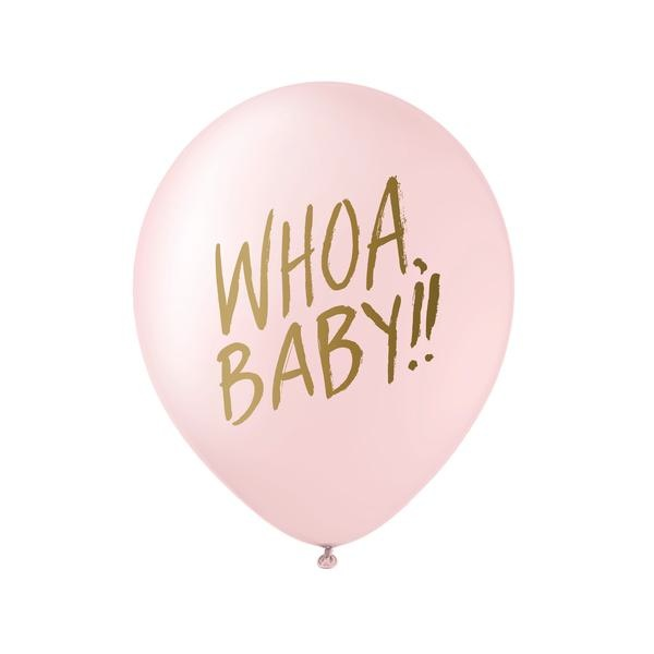 Whoa Baby! Balloons - Gold on Pink - Set of 3