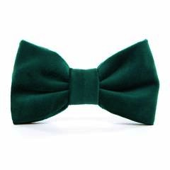 Forest Green Velvet Dog Bow Tie - Standard