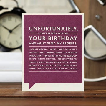 Frank & Funny: Unfortunately, I can't be with you on your birthday...