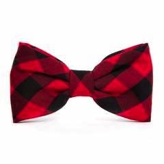 Red and Black Buffalo Check Dog Bow Tie - Standard