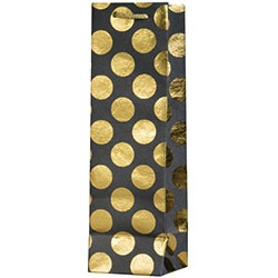 Wine Bag - Gold Foil Dots on Slate