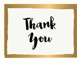 Boxed Thank You Cards - Gold Brush Border Foil