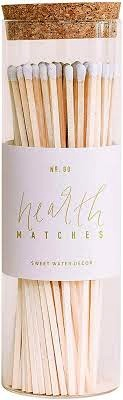 WHITE HEARTH MATCHES - GLASS JAR