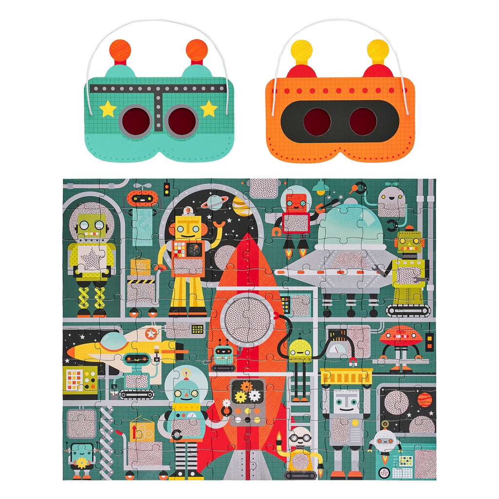 Petit Collage Robot Factory 100-Piece Decoder Puzzle